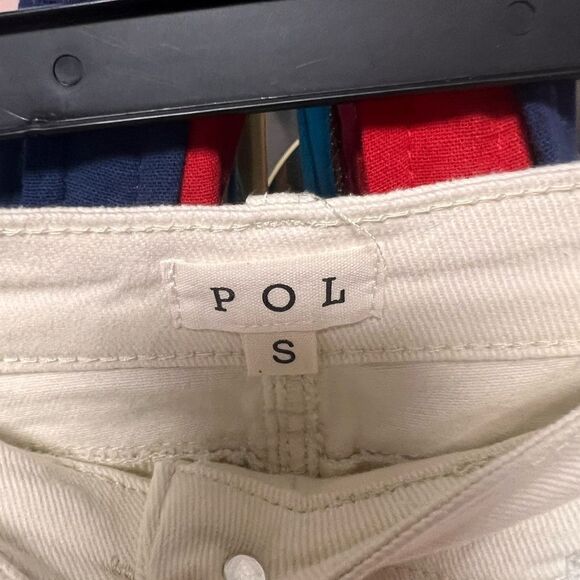 POL Boho Patchwork Denim Ruffle Hem Mini Skirt in Cream NWOT - Picture 8 of 8